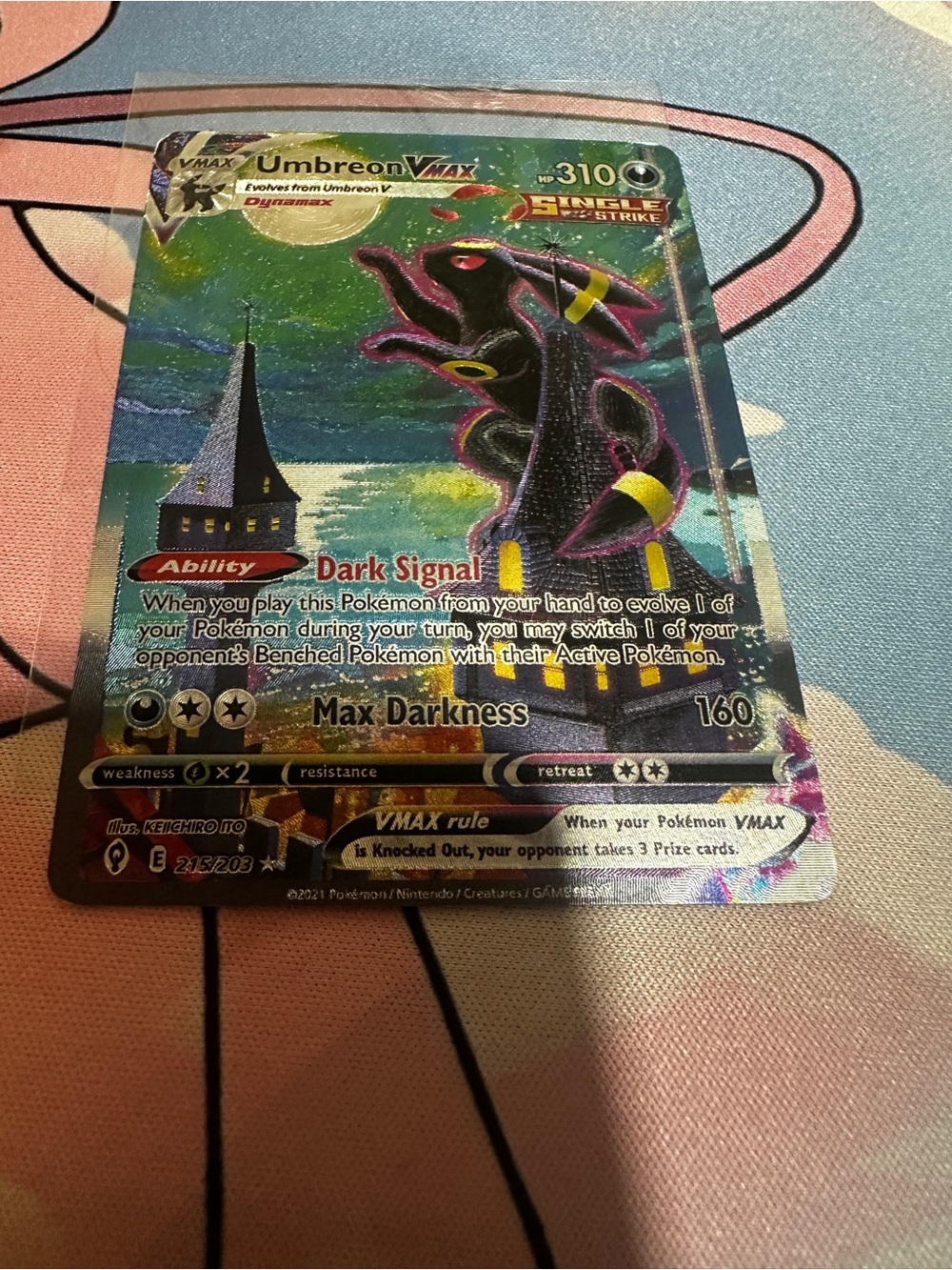 Pokemon Umbreon VMAX Holo Card - Unofficial Fanmade